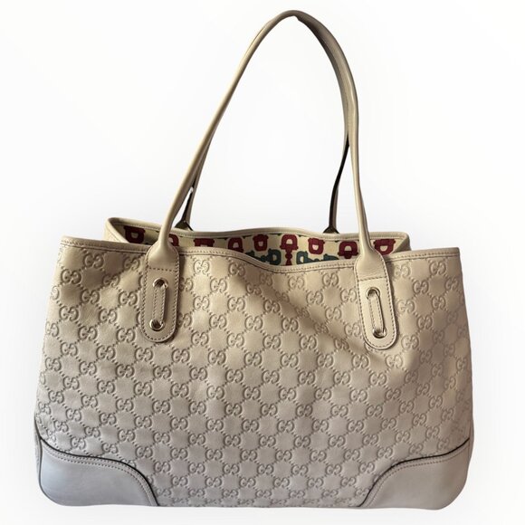 Gucci Guccissima Leather Princy Tote | White | Bow Detail - Picture 3 of 9